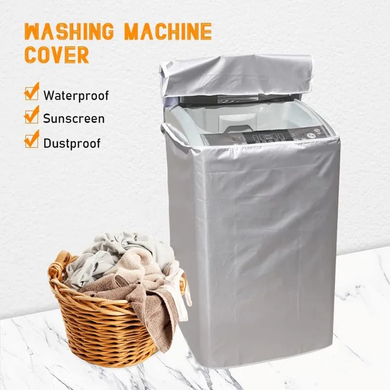 Waterproof Dustproof Washing Machine Cover Sun Protection Sunscreen Dryer Cover Household Protective Dust Cover Washroom