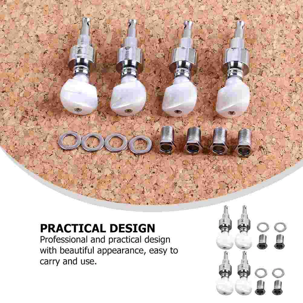 4 Pcs Button Component Banjo String Buttons Bushing Kit Tuner Knobs Head