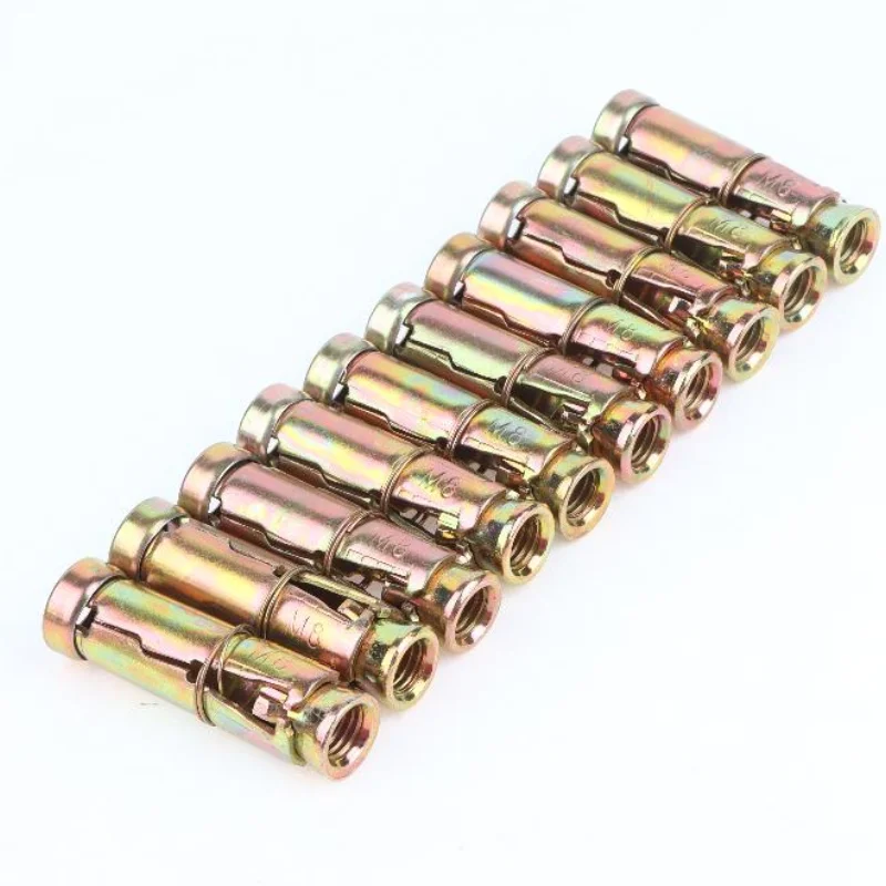 10PCS Single Sleeve Heavy Duty Three Piece Anchor Bolt M6 M8 M10 M12  Concrete Wedge Expansion Anchor