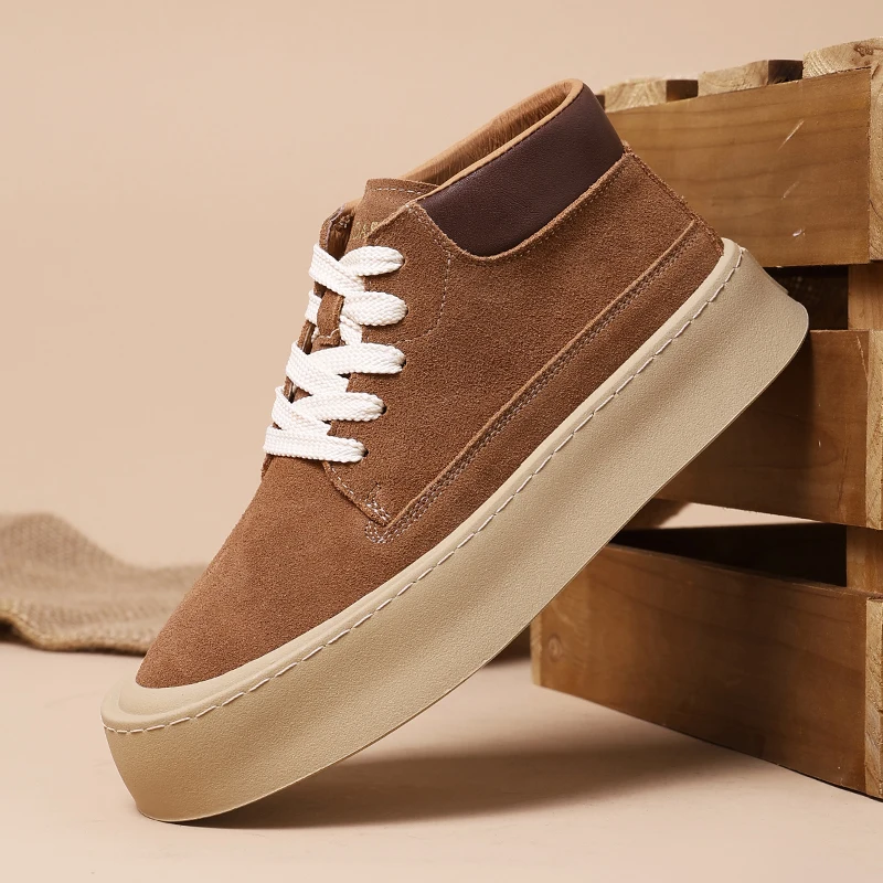 

Новые мужские замшевые осенне-зимние ботинки средней высоты в стиле ретро, универсальные повседневные кожаные ботинки 251019