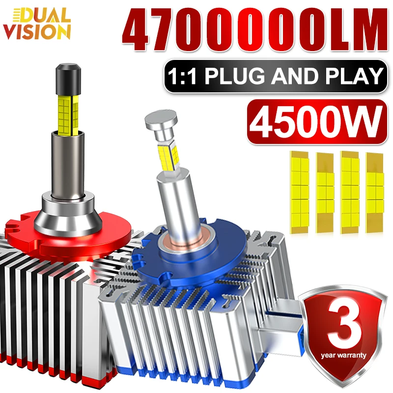 

360 светодиодных фар D1S D3S Лампы Canbus CSP Супер яркие D1R D3R D8S D8R Светодиодные автомобильные фары Ксеноновые турболампы 12 В для объектива проектора