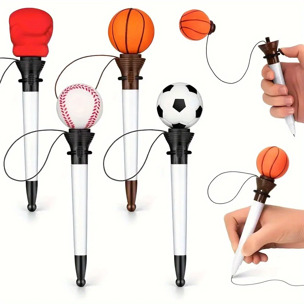 

Sport Theme Ballpoint Pen Funny Design Multiple Sports Themes Durable Plastic for Sports Fans School Supplies Playful Stationery