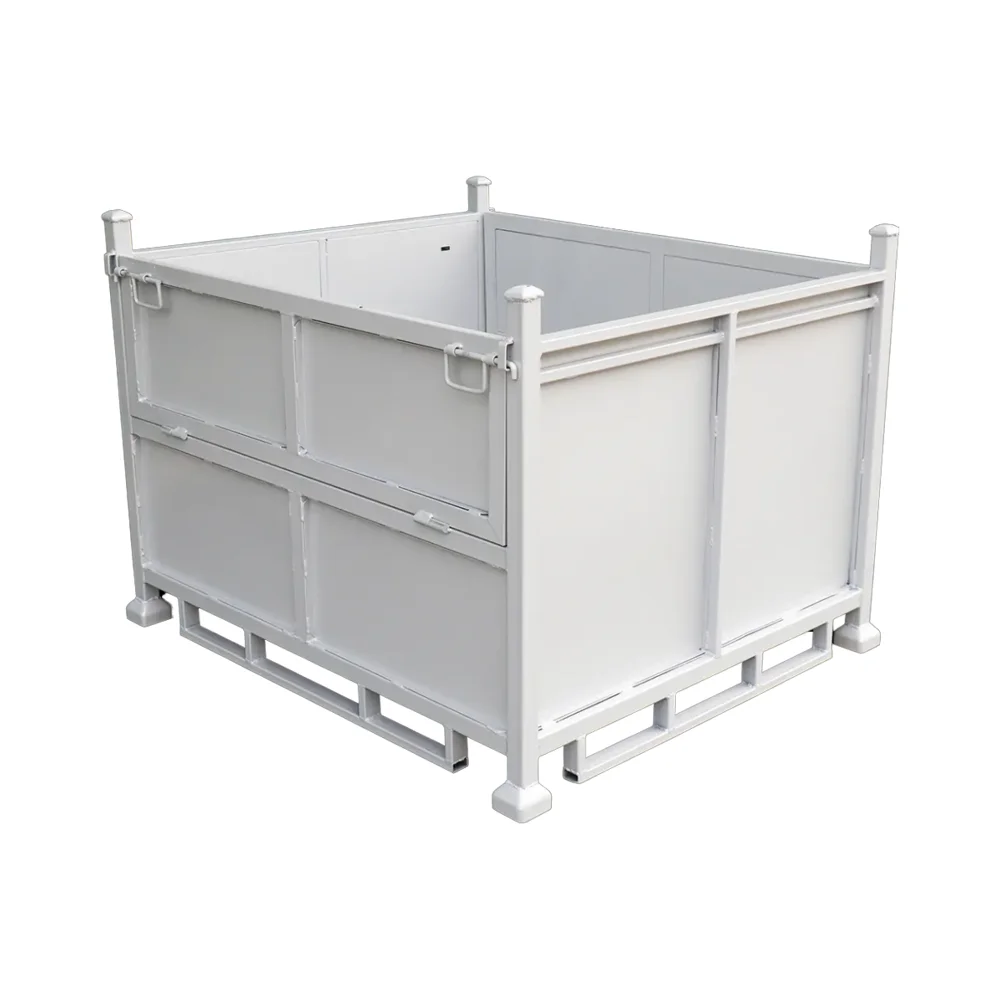 

Industrial Stackable Durable Two-Way Fork Metal Pallet Corrosion Resistant Steel Warehouse Storage Cage