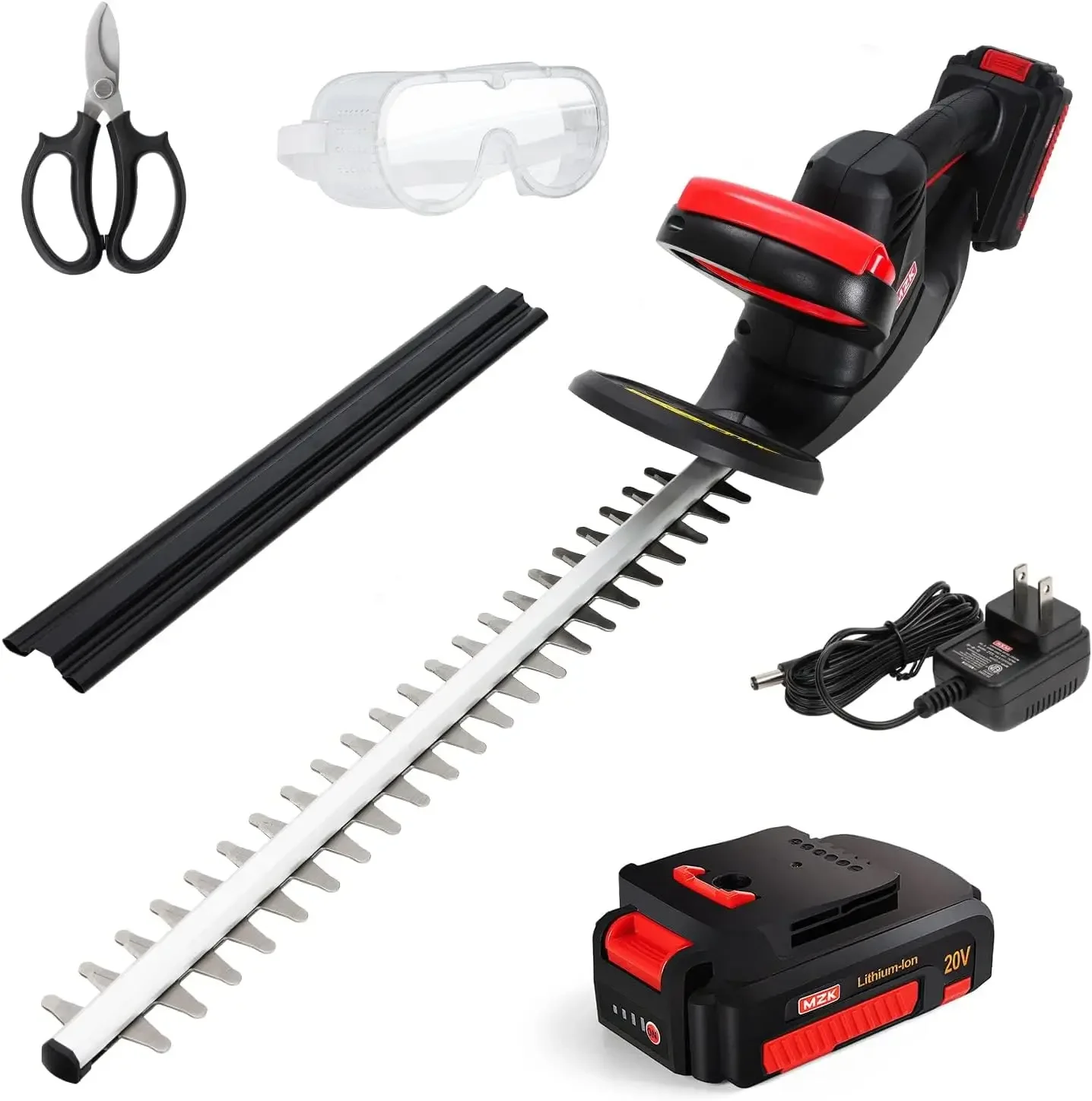 

22.4'' Cordless Hedge Trimmer 20V Bush Trimmer Handheld Hedge Cutter Grass Shrub Trimmer Battery & Charger Included