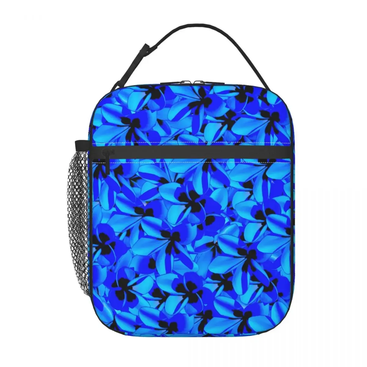 

Lunch Bag Tropical Floral Portable Lunch Box For Children Blue Flowers School Cooler Bag Leisure Oxford Thermal Tote Handbags