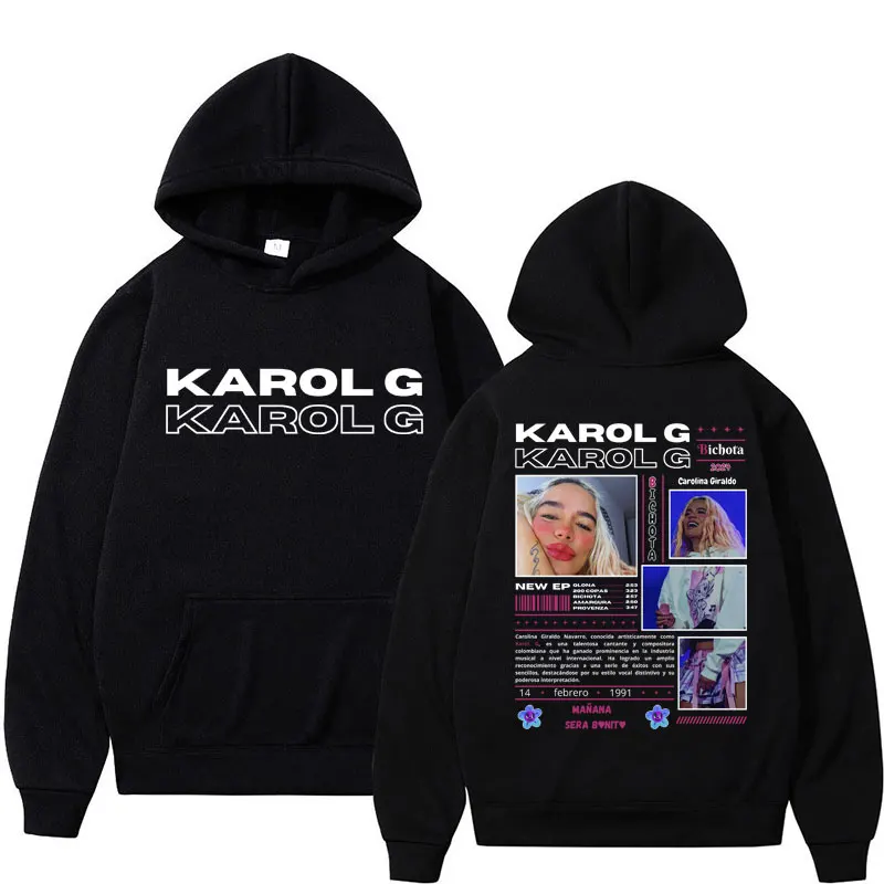 

Singer Karol G Bichota Y2k Hoodies Hip Hop Manana Sera Bonito Tracksuit Men Women Casual Harajuku Loose Warm Pullover Streetwear