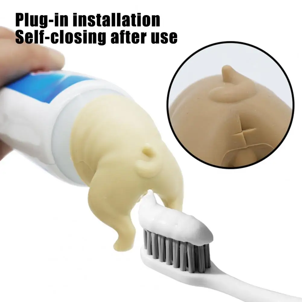 Dog Butt Toothpaste Dispenser Funny Pooping Dog Butt Toothpaste Topper for Easy Bathroom Decor Universal Dispenser Cap for A