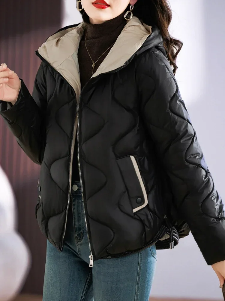 Imagem -04 - Parkas de Algodão com Capuz para Mulheres Roupas Coreanas Jaqueta de Inverno para Senhoras Cabolsa Harajuku Streetwear Acolchoado Cabolsas Novos 2023