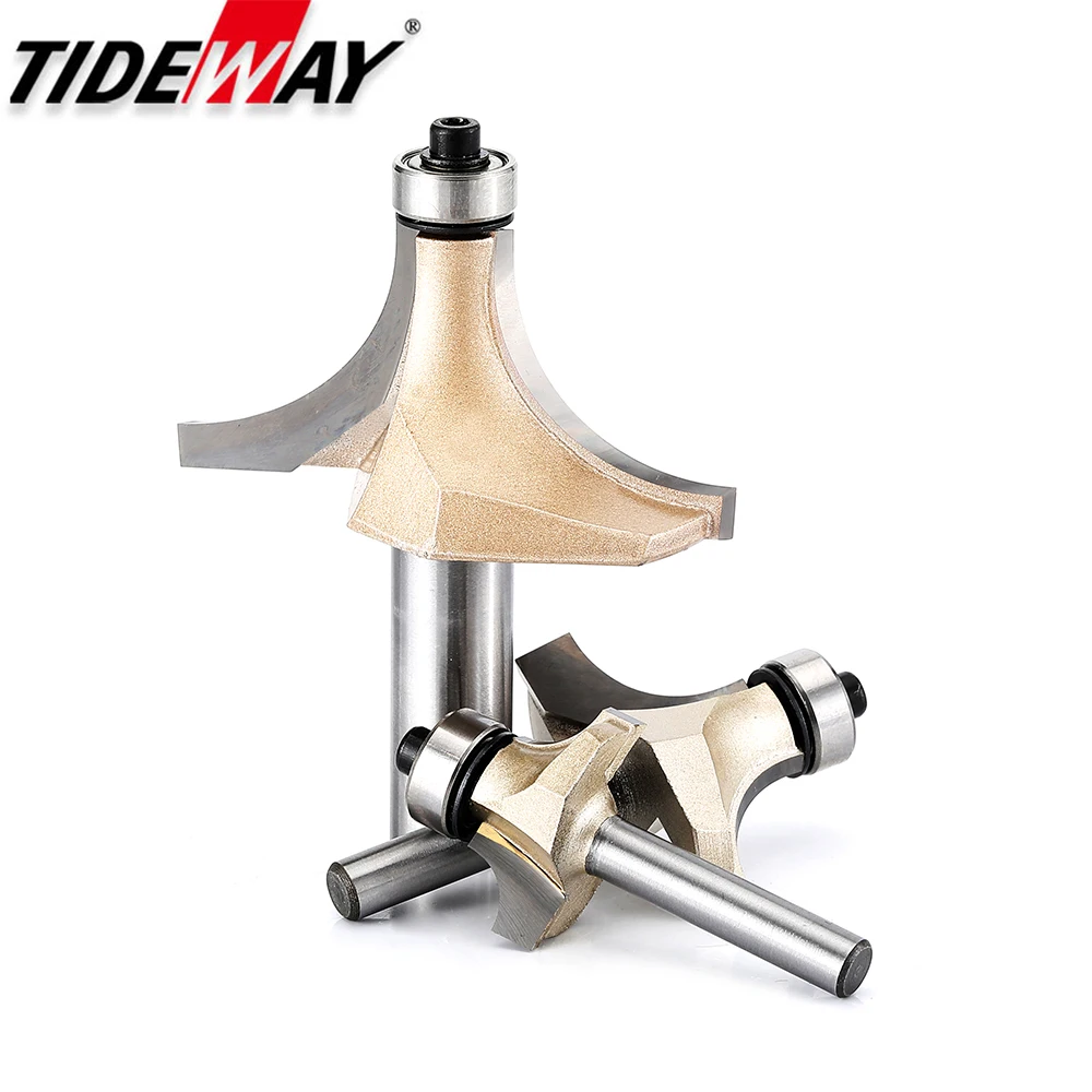 Tideway Corner Round Over Router Bit with Bearing for Wood Woodworking Tool Tungsten Carbide Milling Cutter CNC End Mill Cutters