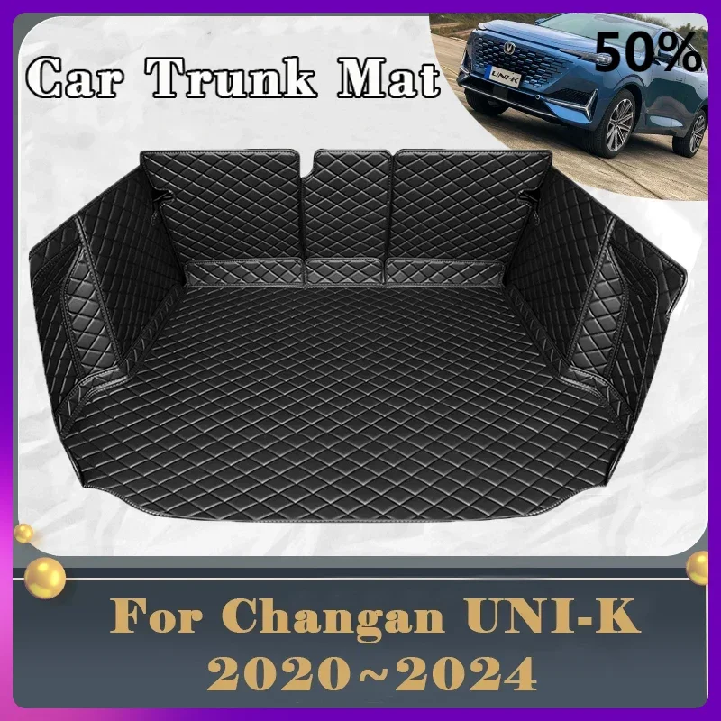 Car Trunk Mat For Changan UNI-K UNIK UNI K 2020~2024 Dirt-resistant Fully Trunk Mat Luxury Rear Cargo Tray Car Accessories 2023