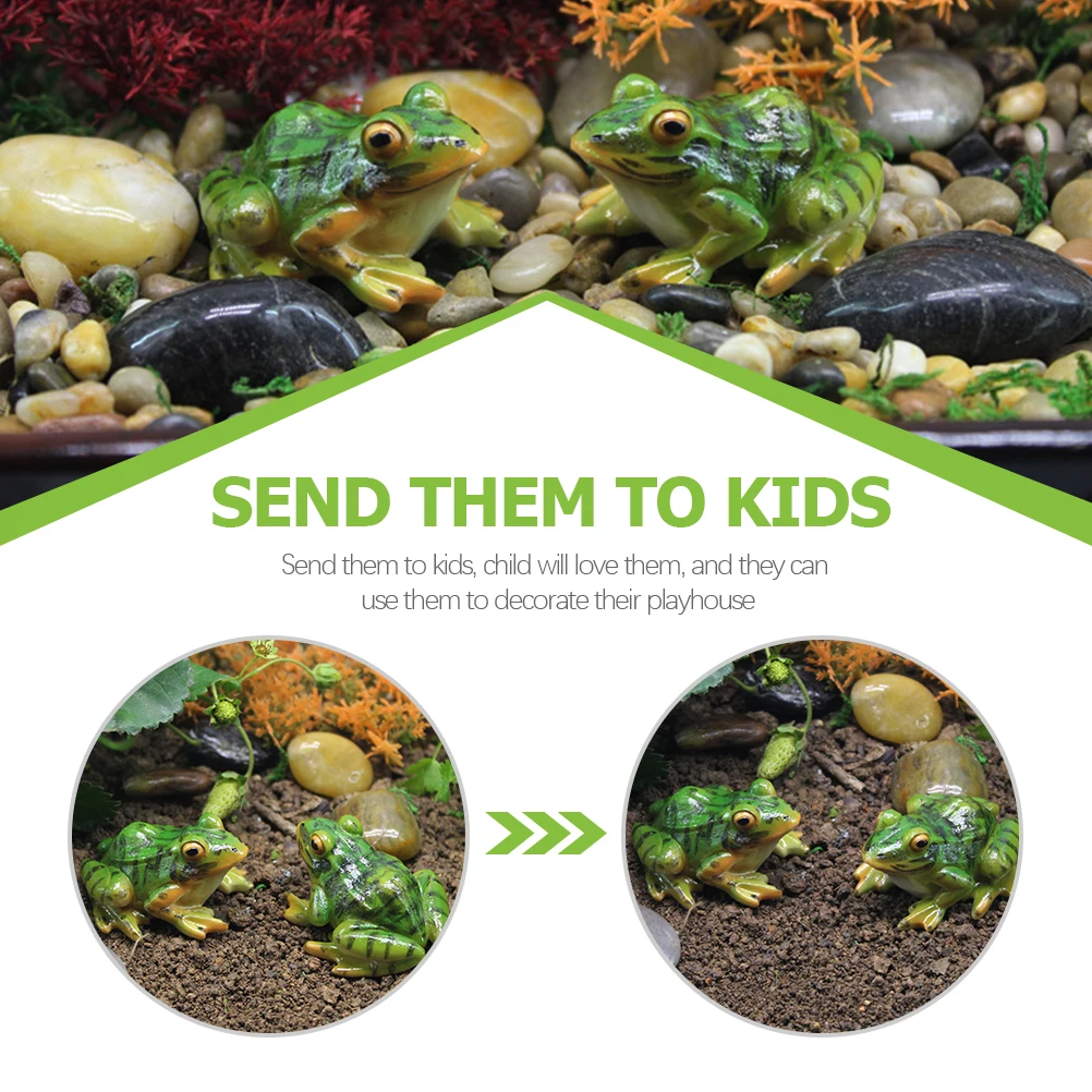 

2Pcs Resin Frogs Ornament Cute Garden Decoration for Micro Landscape Bonsai Decor Outdoor Garden Landscaping Ornaments