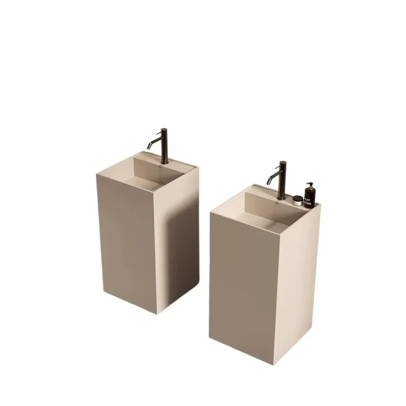 

Artificial stone integrated floor-to-ceiling wash basin Square wash basin Hotel household bathroom