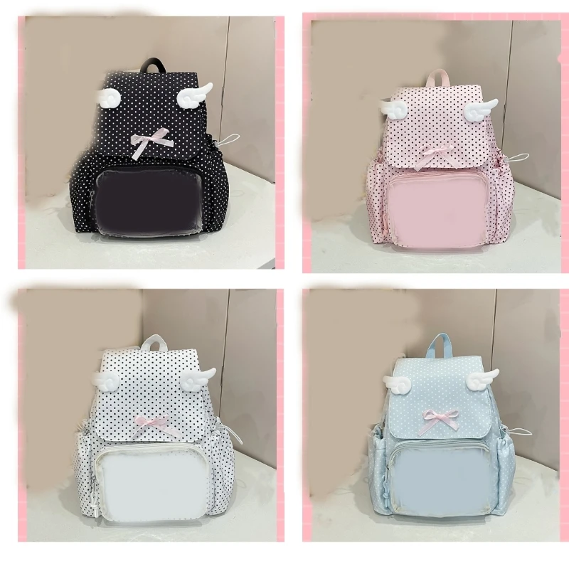 X7XC Itabag Backpacks with Insert Pins Display Backpacks Collector Bag for Anime Cosplay Transparent Daypack Travel Bags