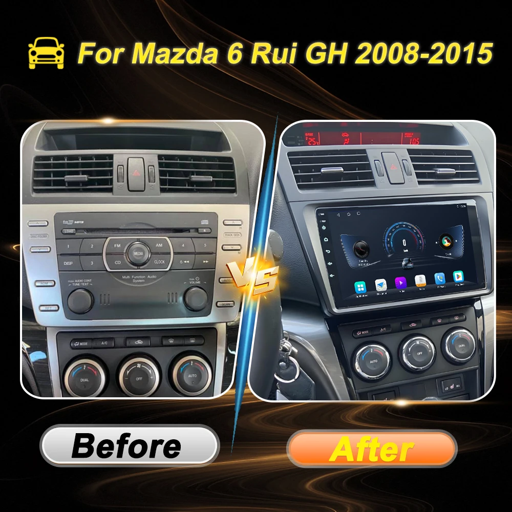 لمازدا 6 روي GH 2008-2015 Autoradio راديو السيارة الوسائط المتعددة مشغل فيديو Carplay شاشة ستيريو رئيس وحدة لتحديد المواقع والملاحة BT واي فاي