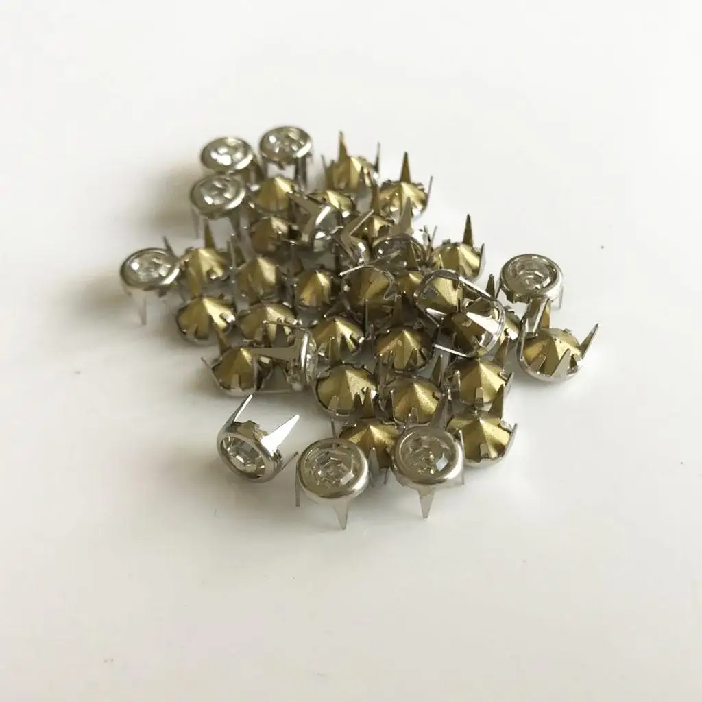 2x 50x Crystal Round Rhinestone Rivet Punk Clothes Rivet Apparel Sewing