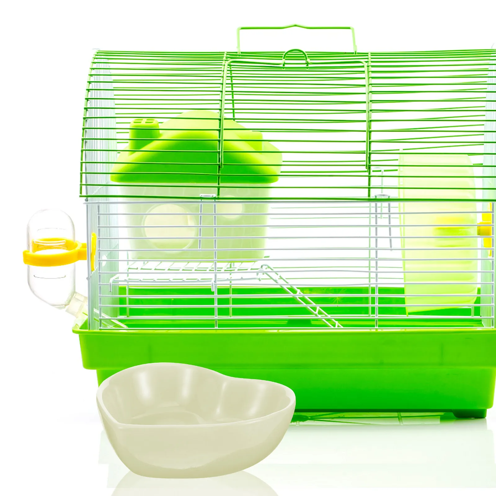 Heart Shaped Ceramic Hamster Bowl Smooth Surface Pet Food Dish for Hamsters Rabbits Squirrels Small Animals Feeding Supplies view 2