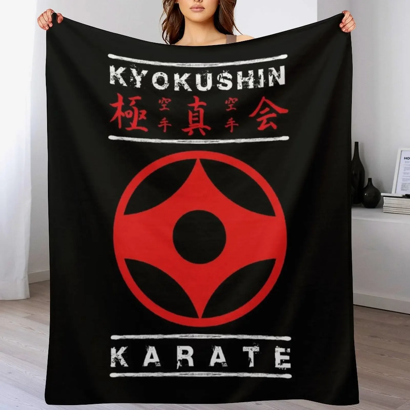 Kyokushin Karate (white text) Throw Blanket Hair Decorative Beds Blankets