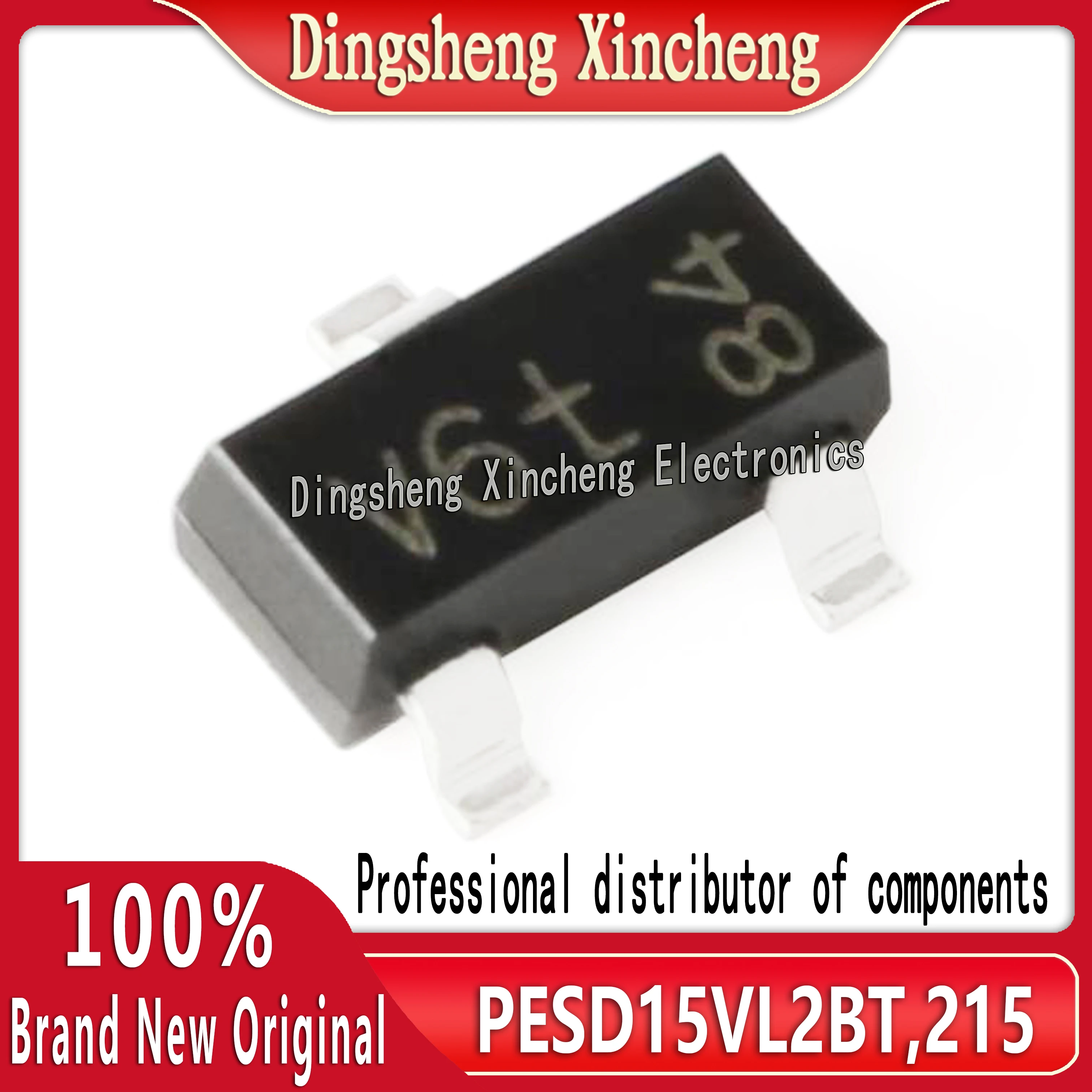 10 pcs/lot Original genuine PESD15VL2BT, 215 SOT-23 15V bidirectional 2-channel SMT ESD diode