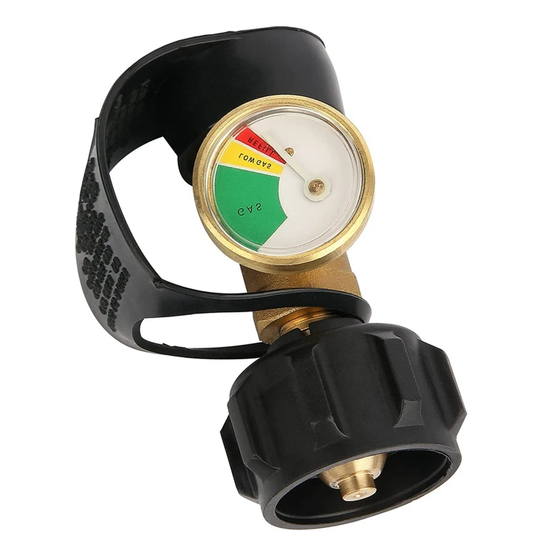 ●Propane Tank Gauge Level Indicator, Leak Detector, Gas Pressure Meter for RV ,with Type 1 Connection Mining Nozzle-ABFB