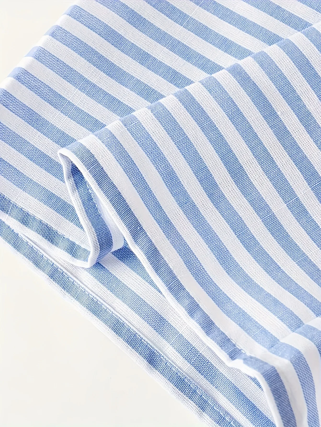Bequemes 2-teiliges gestreiftes Set für Mädchen, Peplum-Oberteil aus atmungsaktivem Stoff und Hose mit weitem Bein für Schule und Urlaub – Detail 6