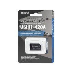 BaseQi MacBook 420AG Unidad invisible de aluminio gris Adaptador de tarjeta Micro SD/TF para MacBook Pro Retina Lector de tarjetas SD de 14/16 pulgadas