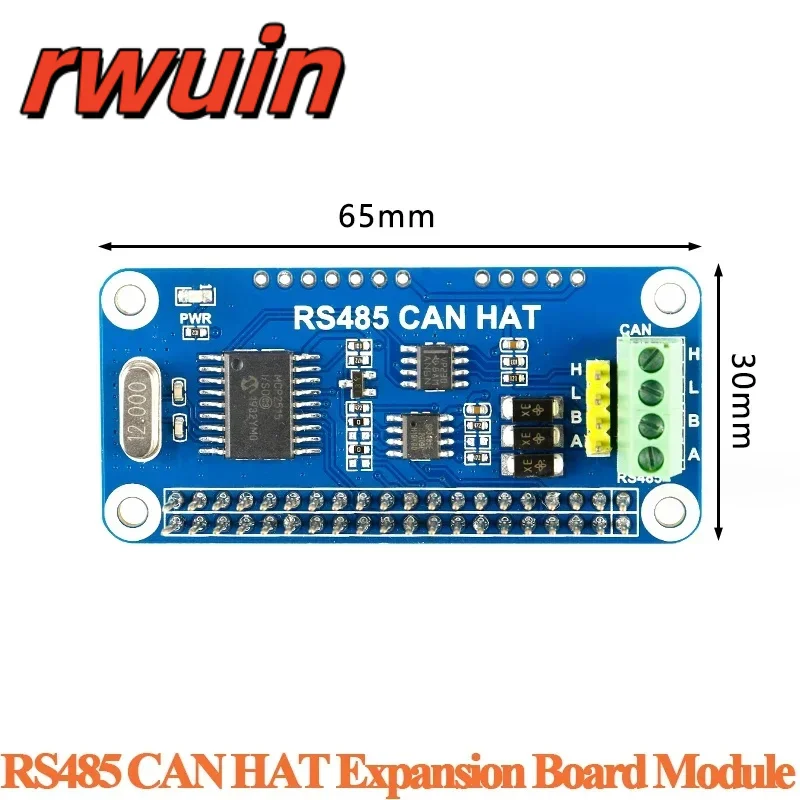 RS485 CAN HAT Expansion Board Module MCP2515 CAN Controller UART Communication Module for Raspberry Pi 4B/3B+/Zero W