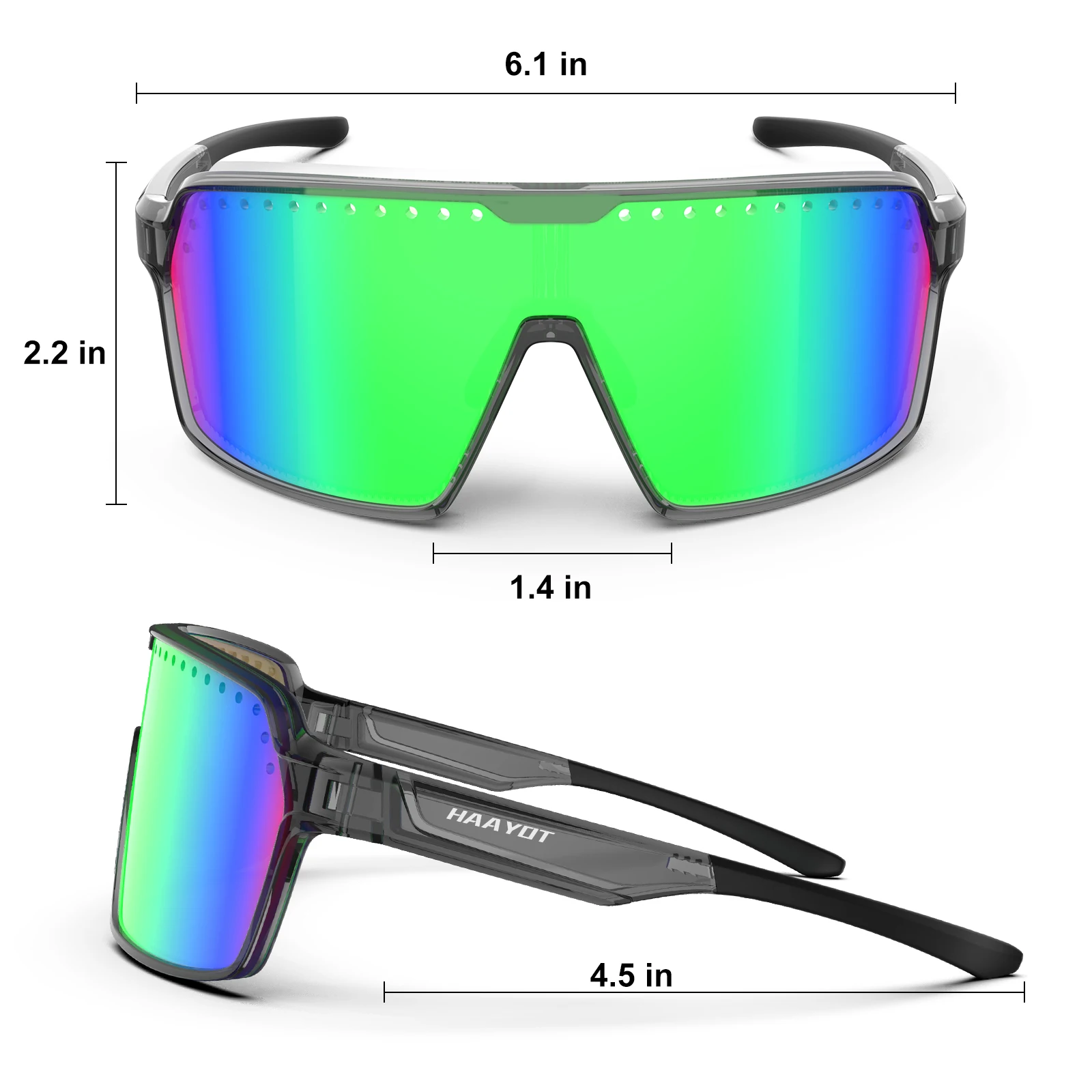 Polarized Cycling Glasses Sports Sunglasses for Men Women Baseball Running Fishing Biking Sunglasses with 3 Lenses