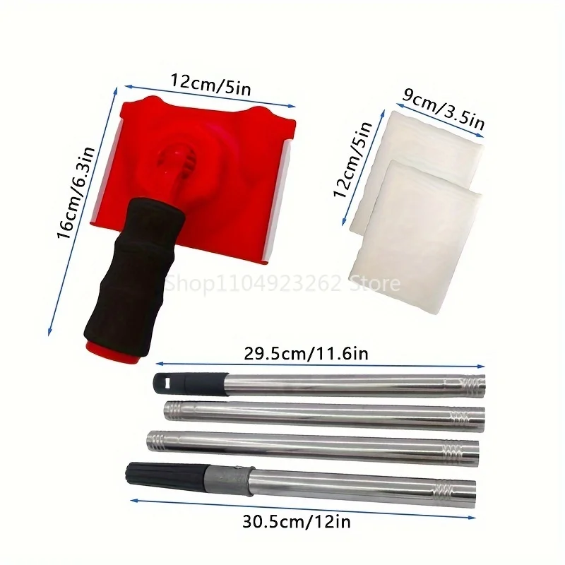 5-Inch Paint Edge Tool Kit with 2 Replacement Pads and 3.6-Foot Telescopic Rod Brush Edge Paint Tool