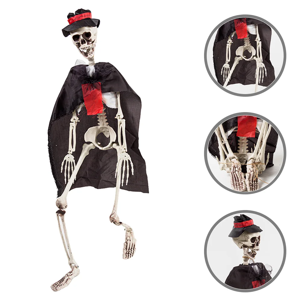 Halloween Skull Decor Hanging Poseable Ghost Plastic with Movable Joint Props