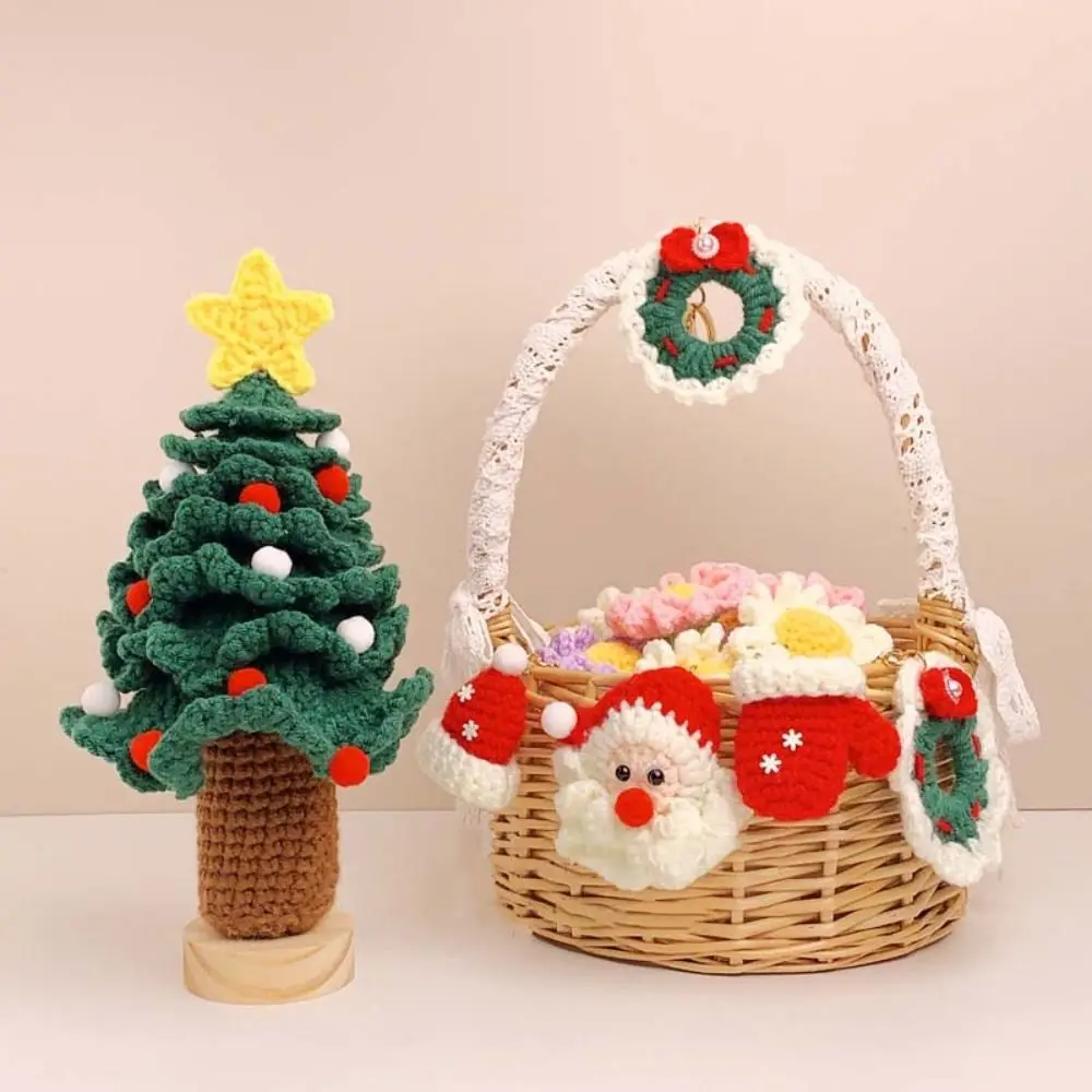 Christmas Mini Knitted Hat Keychains Hand-woven Gloves Christmas Hat Pendant Pendant Hat Christmas Gloves Keyrings Friends Gifts