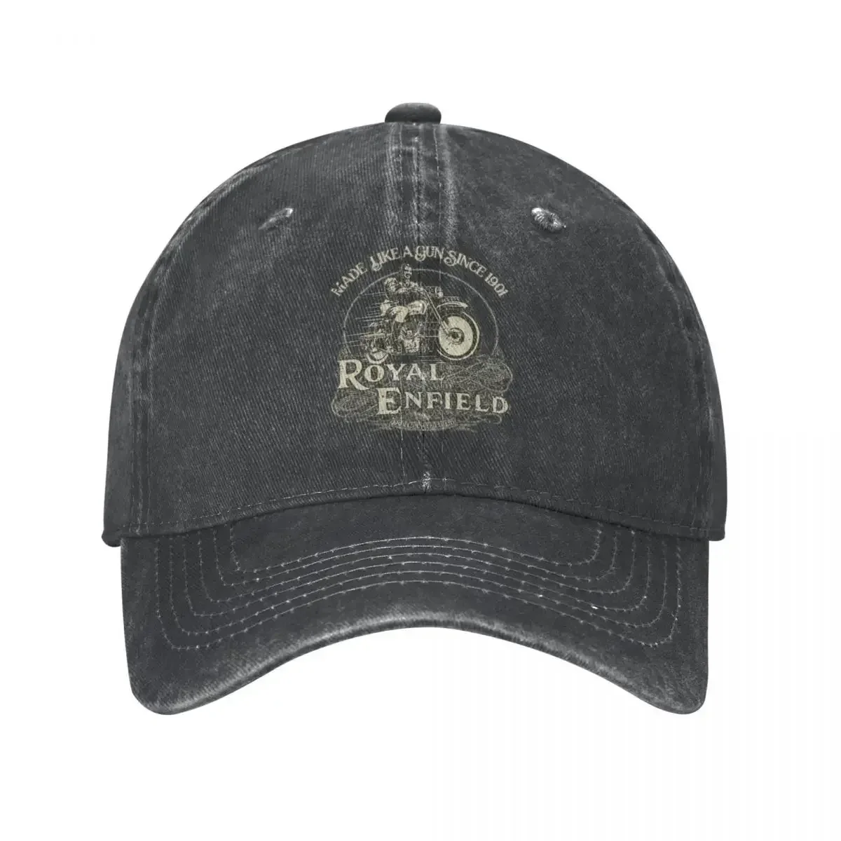 

Enfield Cycle Co Ltd 1901 Men Women Baseball Cap Royal Motorcycle Motor Race Distressed Denim Washed Hat Summer Gift Sun