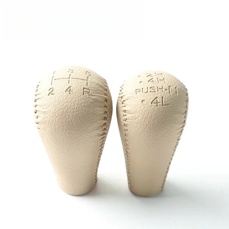 

Для NISSAN Patrol GU Y61 Высококачественная ручная автомобильная ручка переключения передач, сменная ручка бежевого, черного цвета, кожаные аксессуары для головного шара