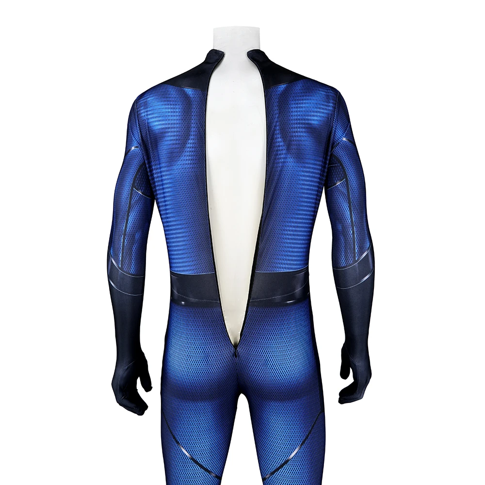 Fantastic 4 Costume Cosplay Spandex Mister Fantastic Boys Costume Superhero Zentai BodySuits Outfit Halloween Costume for Adult