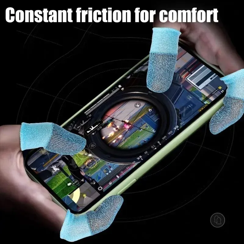 2/1Pairs Gaming Finger Sleeve Sweatproof Anti Slip Gamer Finger Covers Breathable Touch Screen Fingertips for Mobile Game