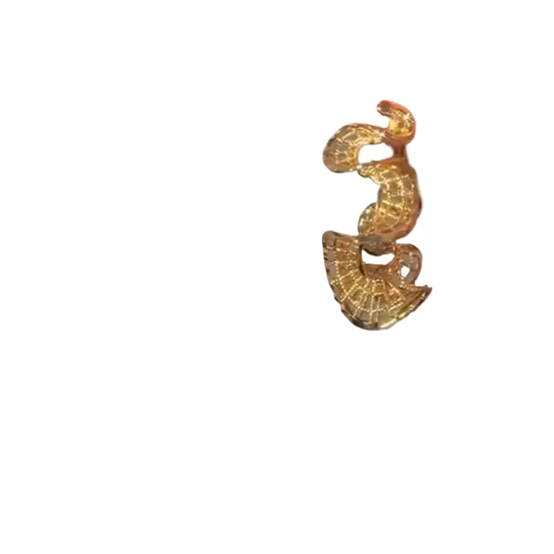

Gold hollow wave irregular earrings women's personality exaggerated unique niche high sense earrings tide