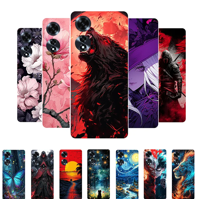 For OPPO A60 4G Case Flowers Wolf Soft Silicone Phone Cover for OPPO A60 A 60 CPH2631 Coque OPPOA60 Shockproof Fundas