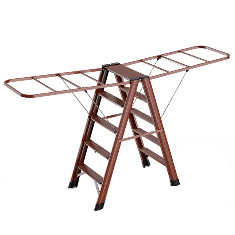 

%a Aluminum Alloy Step Ladder Chair Foldable Ladder Stool Stable Support Clothes Drying Rack Multifunctional High Stools Kitche