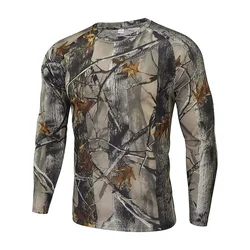 Camouflage Hunting Pattern T Shirt For Men Camouflage 3D Printed Tees Summer Casual Long Sleeves Loose T-Shirts Round Neck Tops