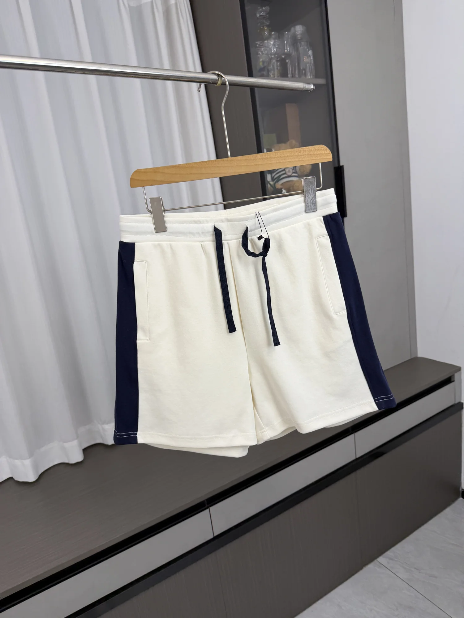 Washed Fabric Shorts Men's Summer Sport Running Casual Comfortable Striped Color Block Loose Fit Youth Daily Wear Shorts