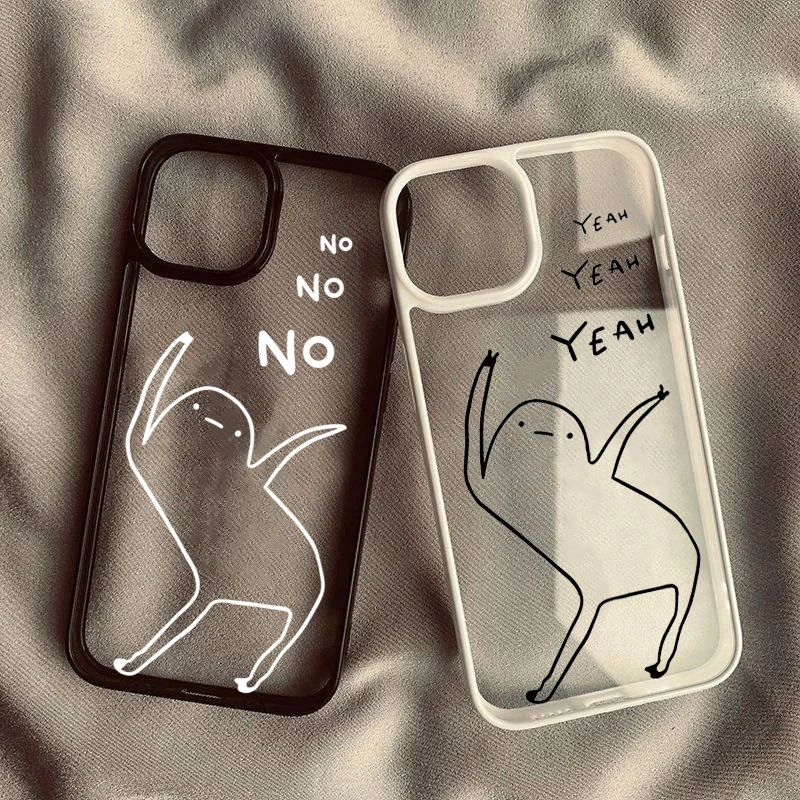Creative Cute Man Clear Phone Case for Samsung Galaxy S21 S25 FE 5G A56 A55 A54 A06 A16 A15 A35 A34 S25 S24 S23 Ultra Hard Cover