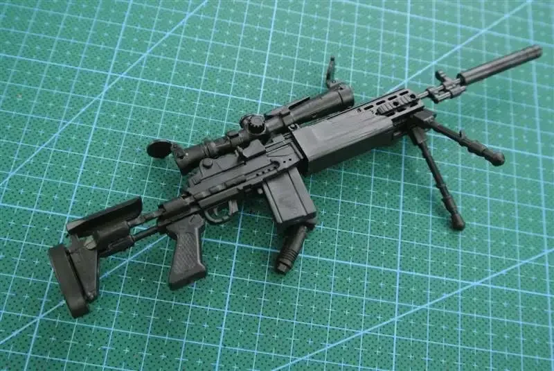 Fusil de Sniper MODO MK14, en plastique revêtu noir, modèle de pistolet à assembler, accessoires militaires pour Collection d'exposition de figurines d'action 12 pouces, 1/6