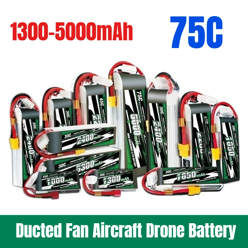 

5000mAh 75C 6S Remote Control Helicopter 70, 90 Ducted Fan Aircraft Drone Battery