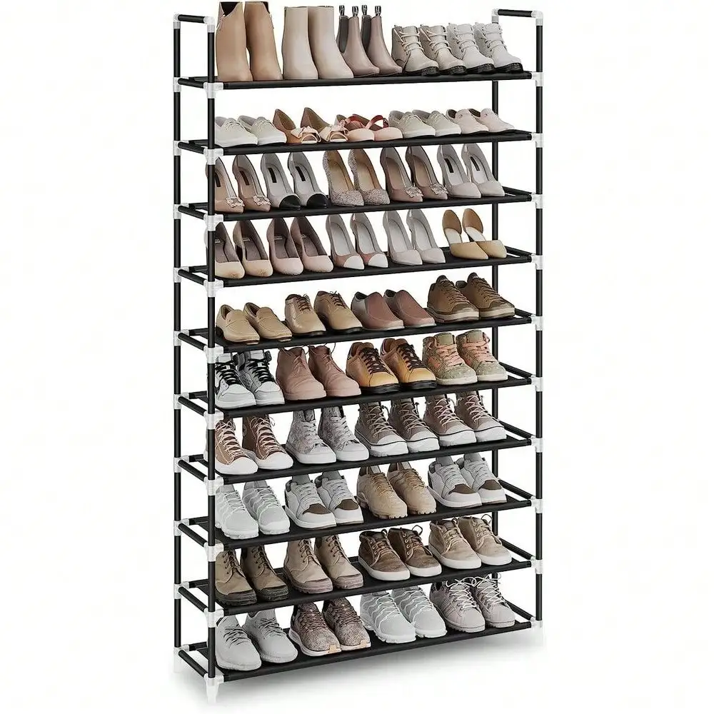 Portable Non Woven Fabric Shoe Rack Organizer Storage Shoes Shelves Space 10Tier