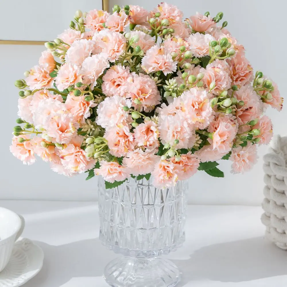 Künstliche Blumen, Seiden-Nelken, für den Außenbereich, Garten, Festival, Hochzeit, Brautsträuße, Heim, Vase, Tisch, DIY, Geschenk, Scrapbook-Dekorationen