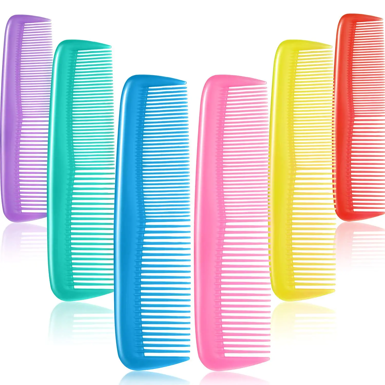 

48 Pcs Colorful Hair Combs Set, Plastic Pocket Combs for Styling & Teasing, 6 Colors, 5 Inch
