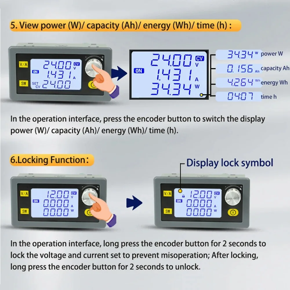 DC-DC Buck Boost Converter Adjustable 5-30V to 0.6-30V CC CV Regulated Power Supply Module 0-4A Lab Voltage Regulator 6V 12V 24V