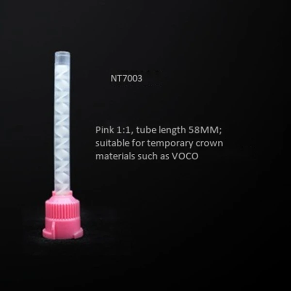 Puntas de mezcla de impresión, dispensador temporal de goma de silicona, cabezal mixto, herramientas de dentista, amarillo, 78mm, 50 unids/lote por paquete