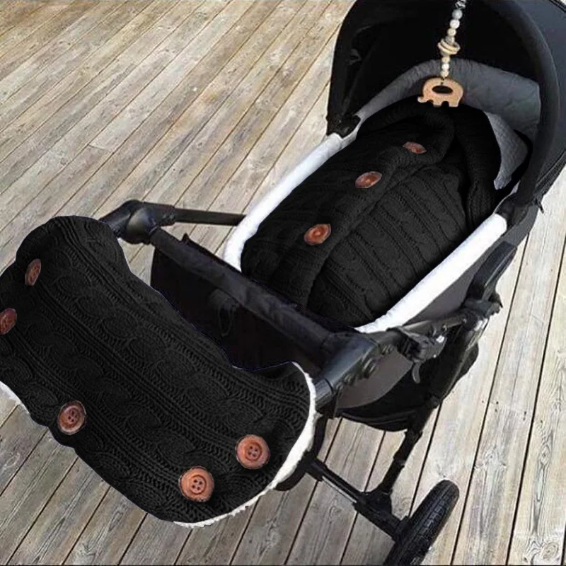 Baby Stroller Sleeping Bag Outdoor Baby knitted Soft Comfortable Sleeping Bag Woolen Padded Thickened Cuddle Quilt Autumn Winter