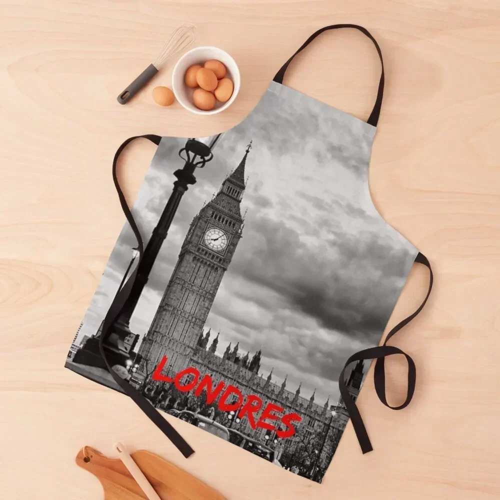 

Big Ben Londres in Black and White Classic Apron work ladies professional hairdressing Waterproof Kitchen Accessories 2022 Apron