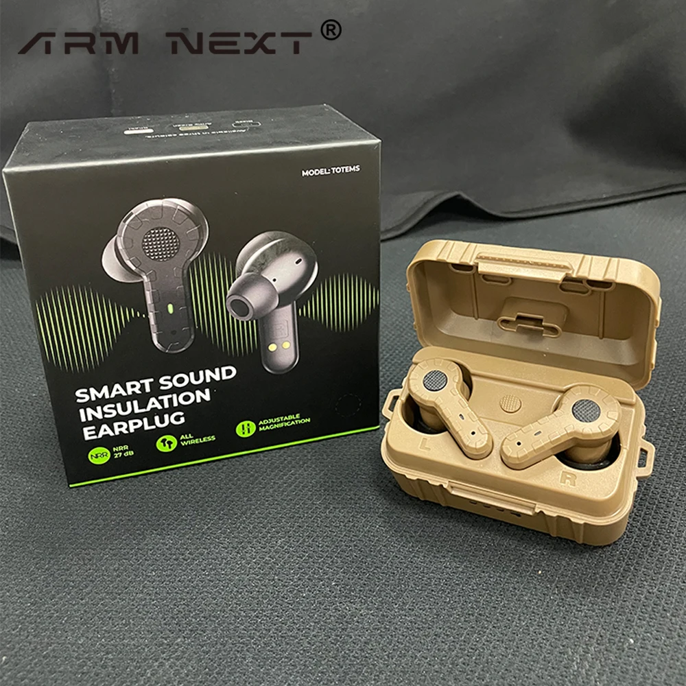 ARM NEXT-Bouchons d\'oreille électroniques anti-bruit NRR27db, casque antibruit pour la chasse, le tir, cache-oreilles, mode extérieur et intérieur